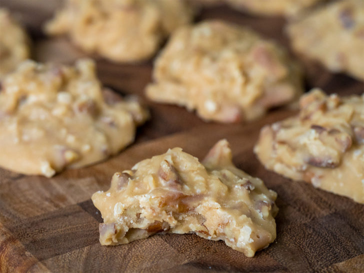 no bake coconut pecan praline cookies