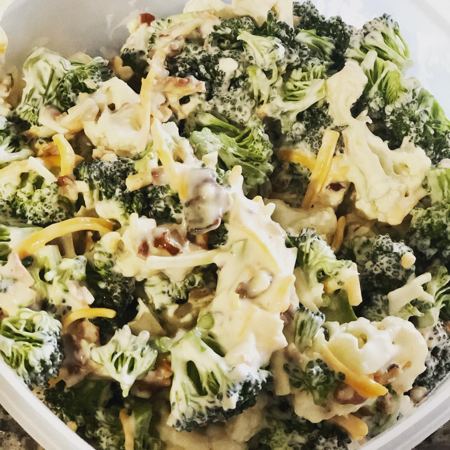 Loaded Broccoli Cauliflower Salad