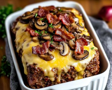 Cheesy Bacon Mushroom Meatloaf