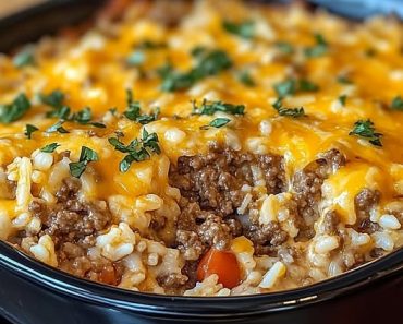 Cheesy Ground Beef and Rice Casserole