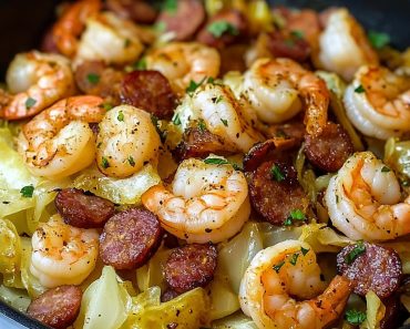 Fried Cabbage with Shrimp, Sausage & Bacon