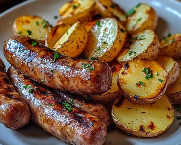 Grilled Sausages & Crispy Potato Slices with a Zesty Kick Grilled Sausages & Crispy Potato Slices with a Zesty Kick