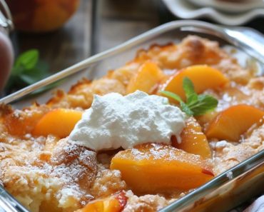 3 INGREDIENT PEACH COBBLER IN 5 MINUTES