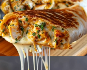 Ooey-Gooey Cheesy Garlic Chicken Wraps